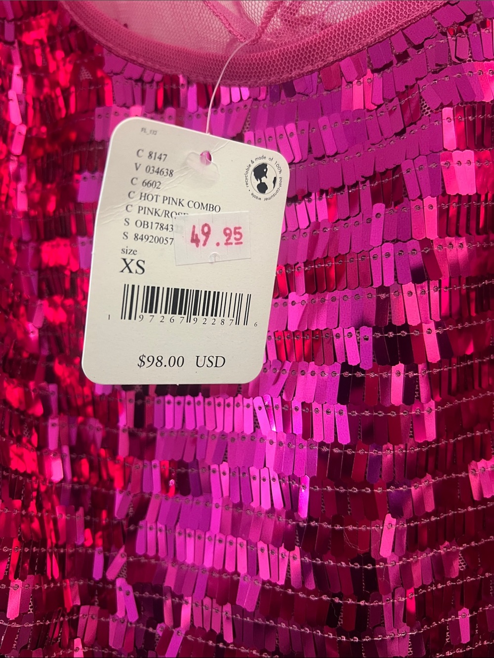 Free People Hot Pink Sequin Slip Dress - Women Intimates & Sleepwear - Picture 2 of 4